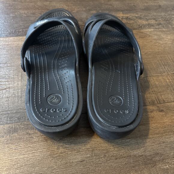 Women’s Croc Sandals Patricia Wedge 9 Black - Picture 3 of 5